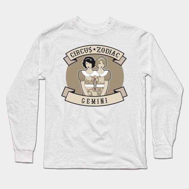 Zodiac Circus. Gemini Long Sleeve T-Shirt by LaInspiratriz